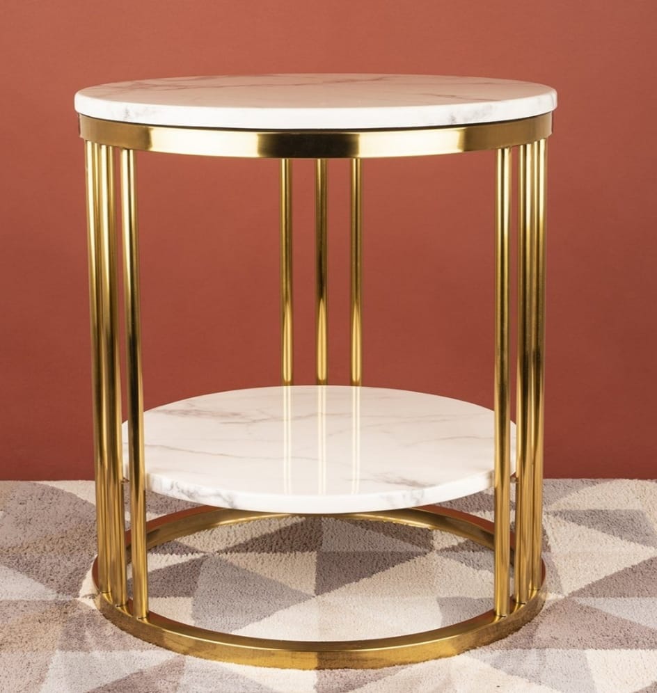 Tiered Marble Top Accent Table AH-113 Moradabad
